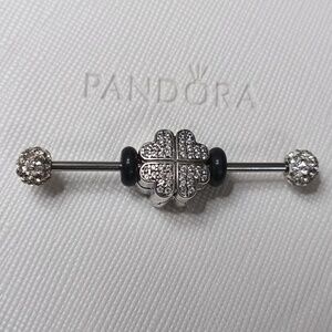 Pandora Clip Vintage Silver Clear CZ Petals Of Love (2 Listed Separately)